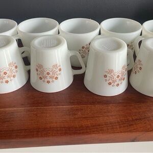Pyrex Vintage Floral White Mugs Set